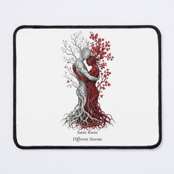 Item preview, Same Roots Different Storms — Tree Couple Art Print, Soulmate Quote Gift, Romantic Botanical Poster designed and sold by Martin's_Design.