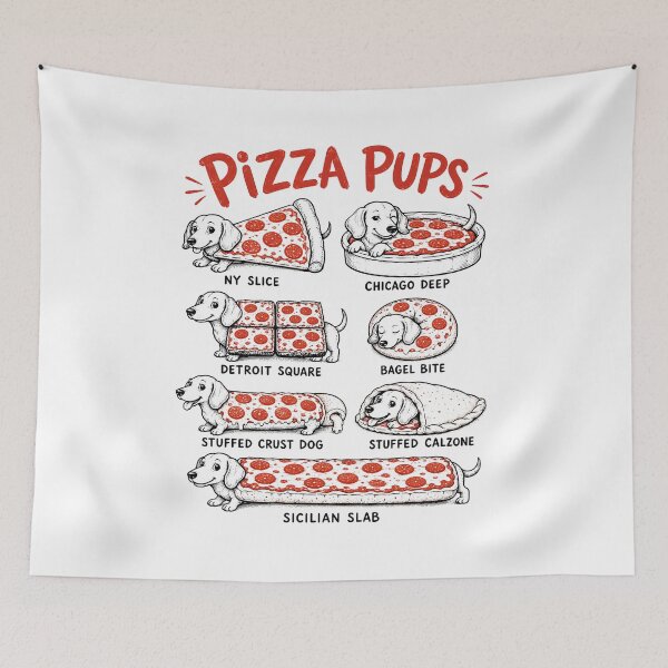 Item preview, Pizza Pups The Menu Cute Dog Pizza Lover designed and sold by zoes-ink.