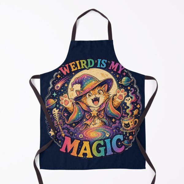 Item preview, Weird Is My Magic Rainbow Wizard Cat designed and sold by StillWildink.