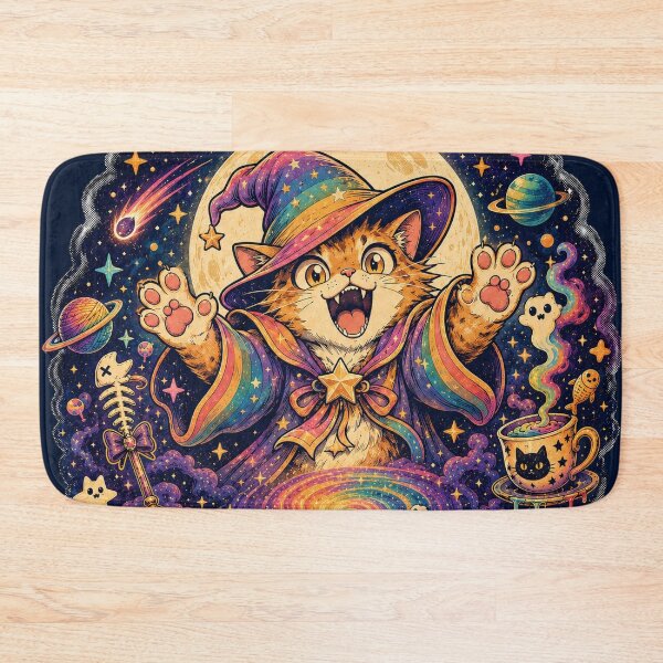 Item preview, Weird Is My Magic Rainbow Wizard Cat designed and sold by StillWildink.