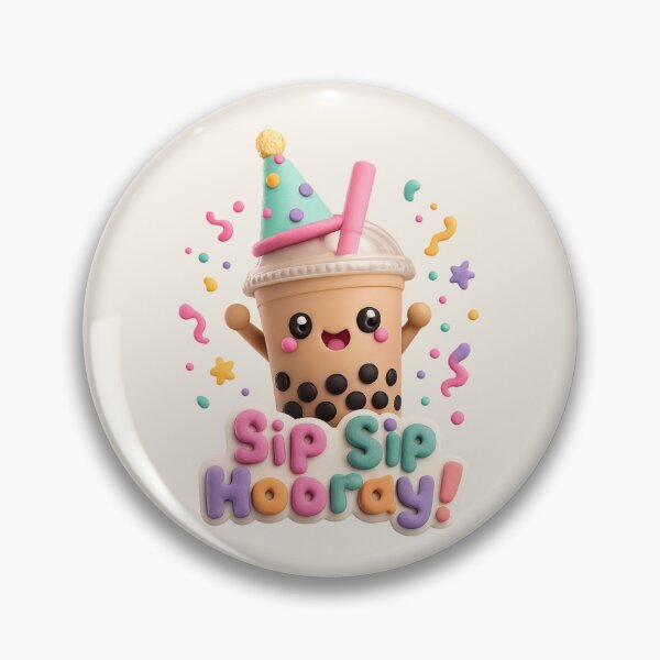 Item preview, Cute Bubble Tea Party - Sip Sip Hooray | Kawaii 3D Boba Party Art designed and sold by Moons Studio.