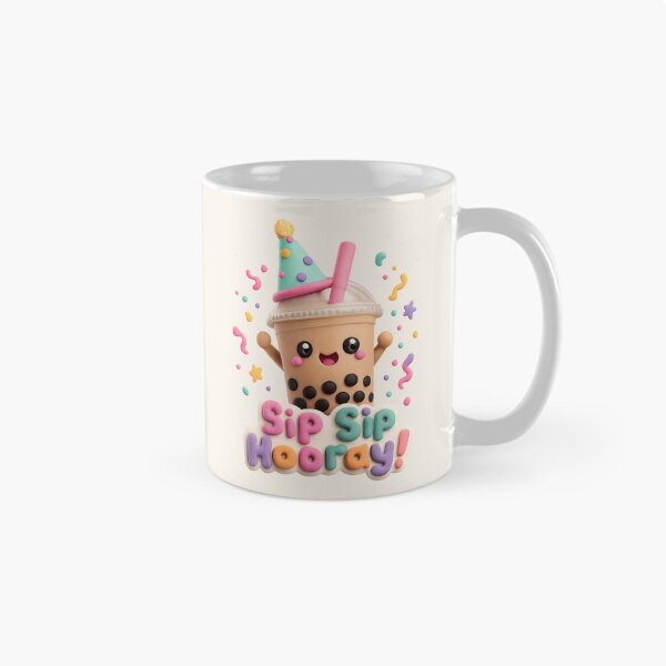 Item preview, Cute Bubble Tea Party - Sip Sip Hooray | Kawaii 3D Boba Party Art designed and sold by Moons Studio.