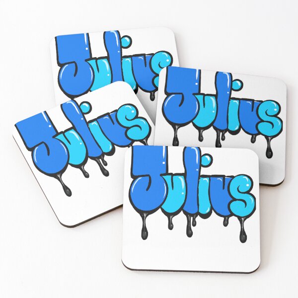 Item preview, Julius Name Personalized Custom Art Graffiti style with liquid drips effect Bubble Letters designed and sold by Artonmytee.