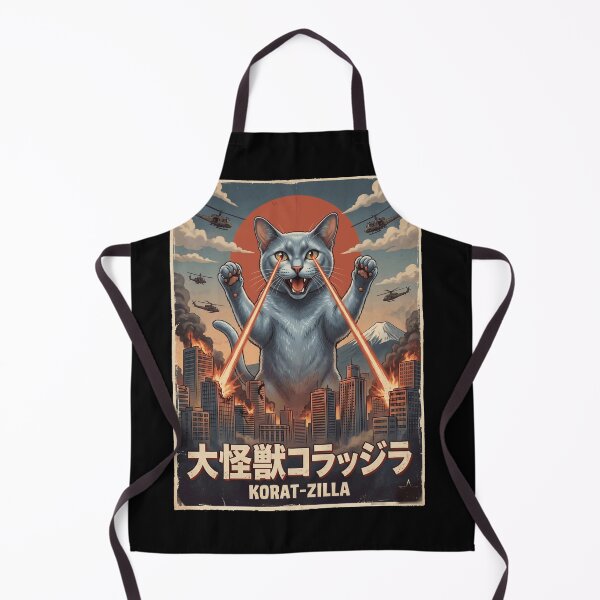 Item preview, Korat Catzilla Japanese Fuji Art Cat Owner designed and sold by DoodleTortle.