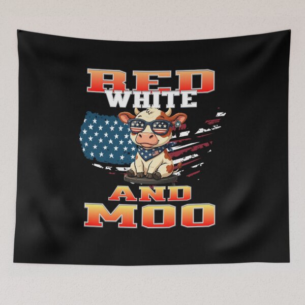 Item preview, Red White and Moo 4th of July  designed and sold by TheEndDesign.