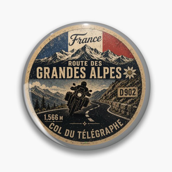 Item preview, Col du Télégraphe, France Route des Grandes Alpes Motorcycle TShirt & Sticker 04 designed and sold by OuterShellUK.