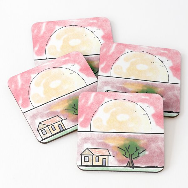 Item preview, House, tree, sky and sunset designed and sold by Dniprianka.