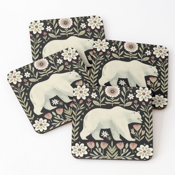 Item preview, Scandinavian Folk Art, Floral Polar Bear designed and sold by xiao xuans.