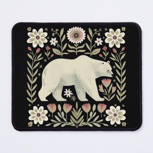 Item preview, Scandinavian Folk Art, Floral Polar Bear designed and sold by xiao xuans.