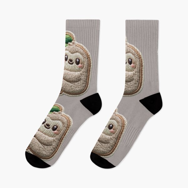 Item preview, Cute Embroidered Sloth with Coconut Drink Patch designed and sold by MegaNovaArt.