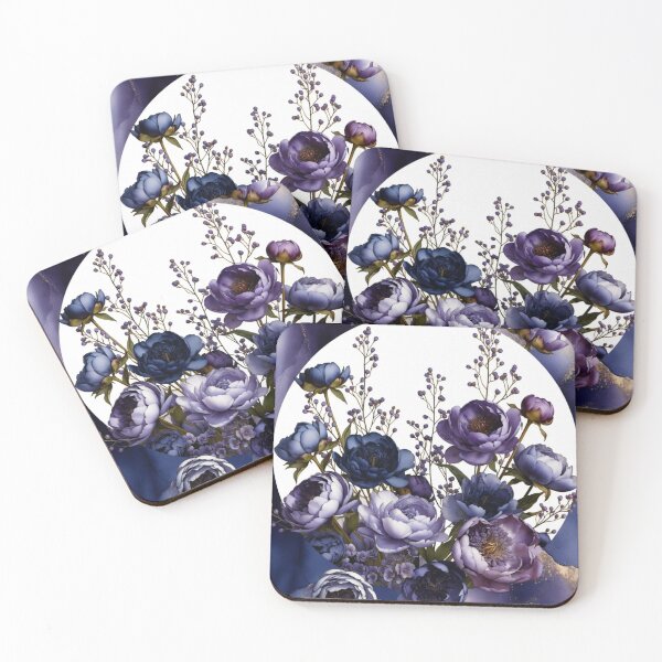 Item preview, Moonlit Blue Peony Bouquet | Celestial Floral Botanical Art designed and sold by GalleryPeak.