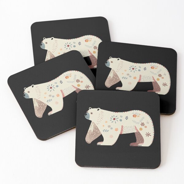 Item preview, Scandinavian Folk Art, Floral Polar Bear designed and sold by xiao xuans.
