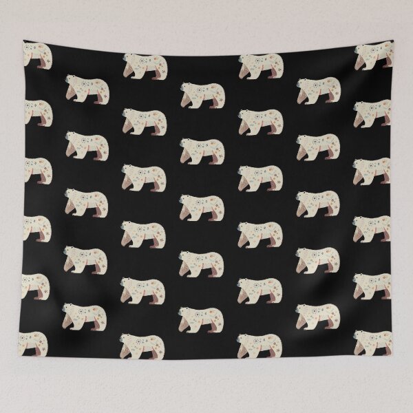 Item preview, Scandinavian Folk Art, Floral Polar Bear designed and sold by xiao xuans.