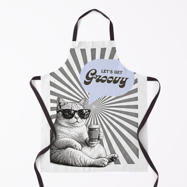 Item preview, Let’s get Groovy kitty B&W designed and sold by Bluebird Crafted Tee.