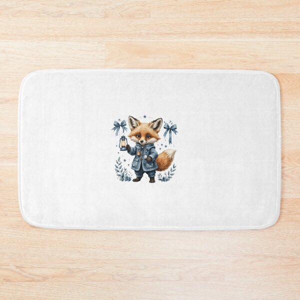 Item preview, Whimsical Watercolor Winter Fox Holding Lantern Blue Art designed and sold by AQUILAKREO.