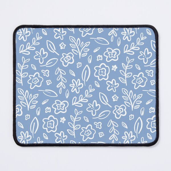Item preview, Hand drawn sketched botanical pattern in blue designed and sold by Fern and Quill.