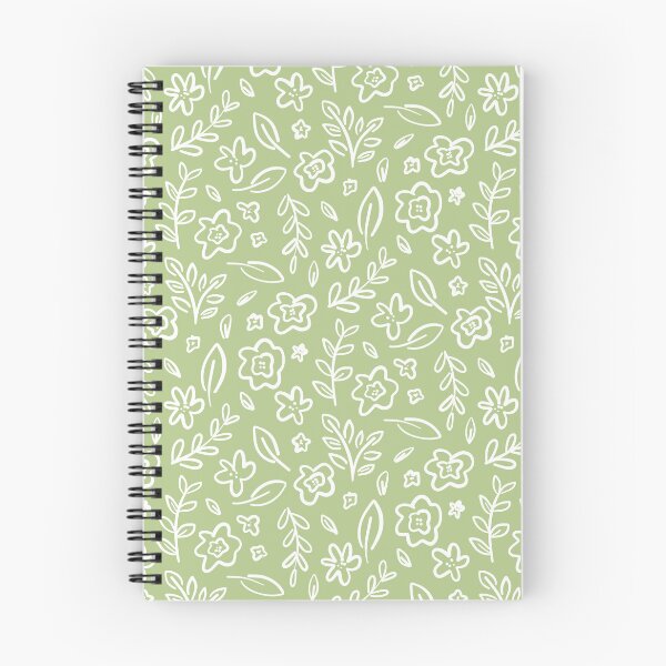 Item preview, Hand drawn sketched botanical pattern in lime green designed and sold by Fern and Quill.