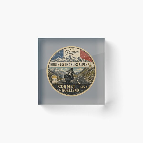 Item preview, Cormet de Roselend, France Route des Grandes Alpes Motorcycle TShirt & Sticker 04 designed and sold by OuterShellUK.