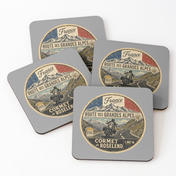 Item preview, Cormet de Roselend, France Route des Grandes Alpes Motorcycle TShirt & Sticker 04 designed and sold by OuterShellUK.