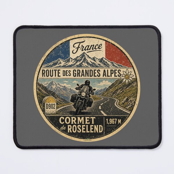 Item preview, Cormet de Roselend, France Route des Grandes Alpes Motorcycle TShirt & Sticker 04 designed and sold by OuterShellUK.