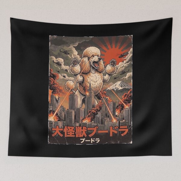 Item preview, Poodle Dogzilla Japanese Fuji Art Dog Owner designed and sold by DoodleTortle.