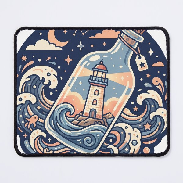 Item preview, Message in a Bottle: Lighthouse Dreams Sticker designed and sold by CuteRage.