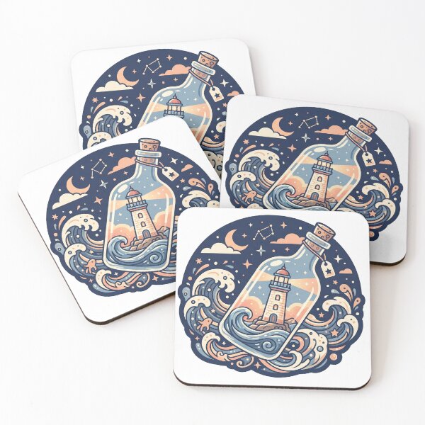 Item preview, Message in a Bottle: Lighthouse Dreams Sticker designed and sold by CuteRage.