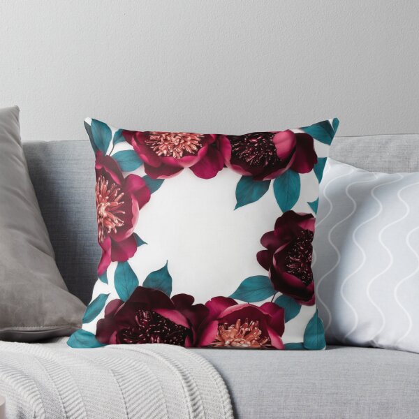 Item preview, Burgundy Peony Floral Wreath | Elegant Botanical Frame Art designed and sold by GalleryPeak.
