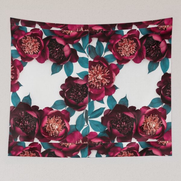 Item preview, Burgundy Peony Floral Wreath | Elegant Botanical Frame Art designed and sold by GalleryPeak.
