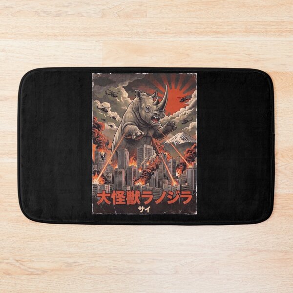 Item preview, Rhinozilla Japanese Fuji Art Animal Rhino Lover designed and sold by DoodleTortle.