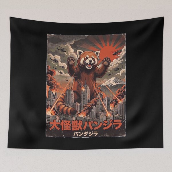 Item preview, Red Pandazilla Japanese Fuji Art Animal Red Panda Lover designed and sold by DoodleTortle.