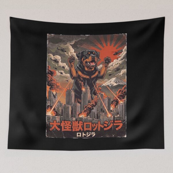 Item preview, Rottweiler Dogzilla Japanese Fuji Art Dog Owner designed and sold by DoodleTortle.