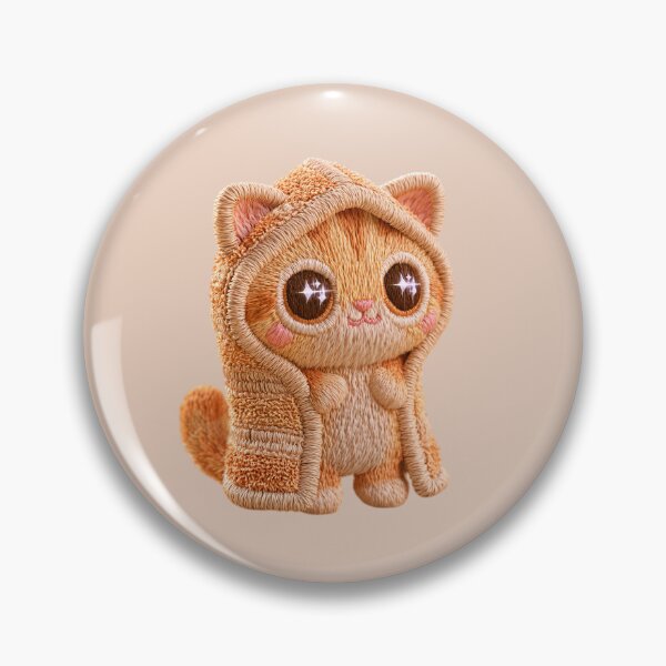 Item preview, Cute Embroidered Kitty in Hoodie designed and sold by MegaNovaArt.