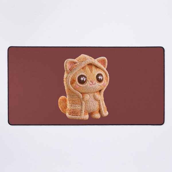 Item preview, Cute Embroidered Kitty in Hoodie designed and sold by MegaNovaArt.