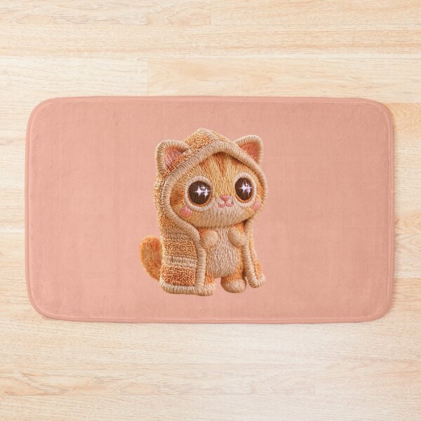 Item preview, Cute Embroidered Kitty in Hoodie designed and sold by MegaNovaArt.