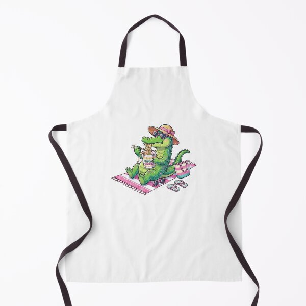 Item preview, Cute Alligator Eating Ramen Preppy Pink Summer Beach Vacation designed and sold by Yellowriversss.