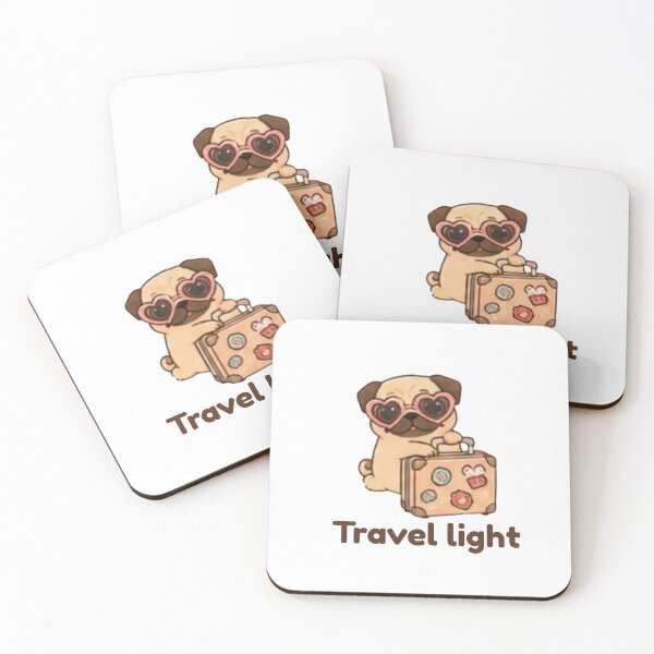 Item preview, Travel Light Cute Pug Suitcase sticker  designed and sold by Bud the Pug & Friends .