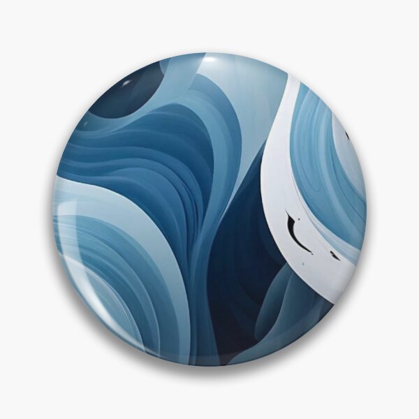 Item preview, Deep Navy and White Fluid Ocean Waves Abstract Abstract Art designed and sold by LYAN-STORE.