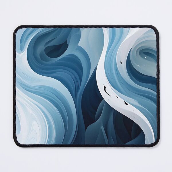 Item preview, Deep Navy and White Fluid Ocean Waves Abstract Abstract Art designed and sold by LYAN-STORE.