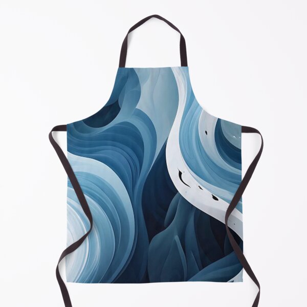 Item preview, Deep Navy and White Fluid Ocean Waves Abstract Abstract Art designed and sold by LYAN-STORE.
