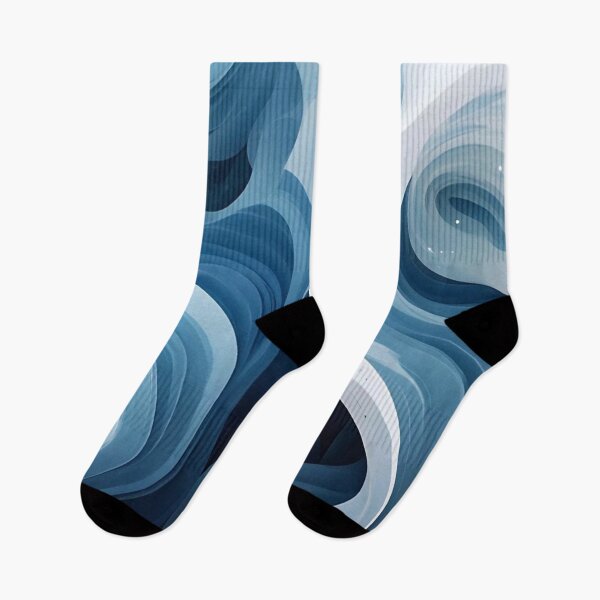Item preview, Deep Navy and White Fluid Ocean Waves Abstract Abstract Art designed and sold by LYAN-STORE.