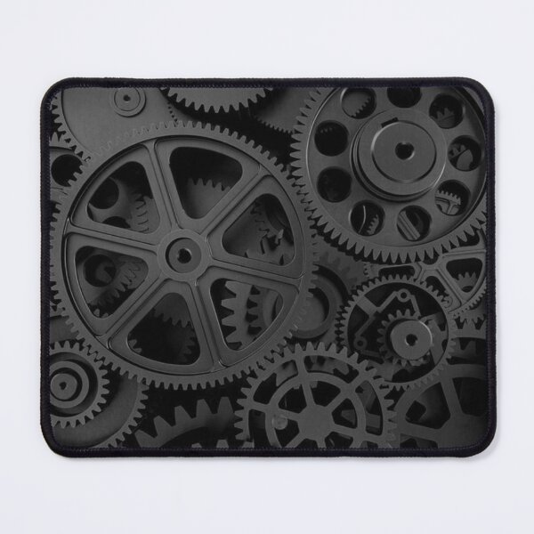 Item preview, Dark Matte Black Industrial Gears and Mechanical Cogs Pattern designed and sold by LYAN-STORE.