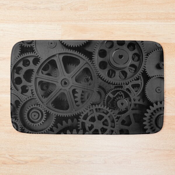 Item preview, Dark Matte Black Industrial Gears and Mechanical Cogs Pattern designed and sold by LYAN-STORE.
