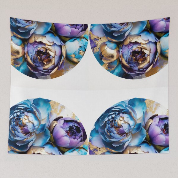 Item preview, Blue & Lavender Peony Circle | Luxury Floral Botanical Design designed and sold by GalleryPeak.