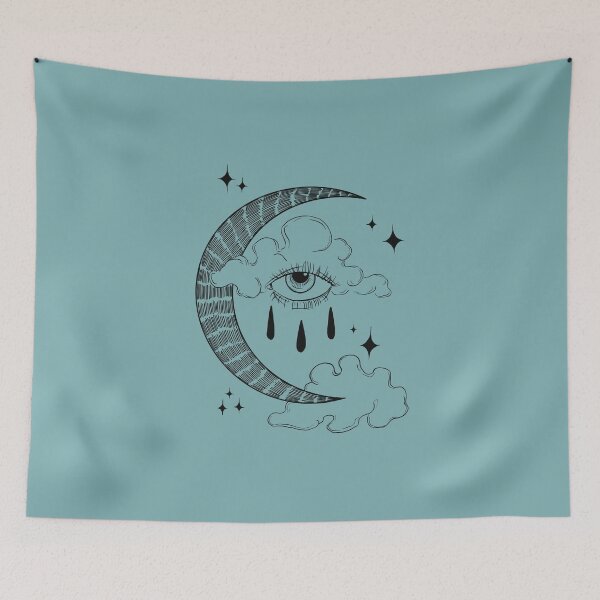 Item preview, Moon in the cloudy sky with and eye designed and sold by ArtedeSer.