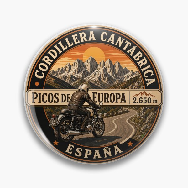 Item preview, Picos de Europa Spain Motorcycle Sticker TShirt 09 designed and sold by OuterShellUK.