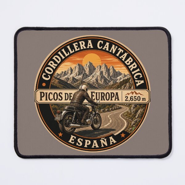 Item preview, Picos de Europa Spain Motorcycle Sticker TShirt 09 designed and sold by OuterShellUK.