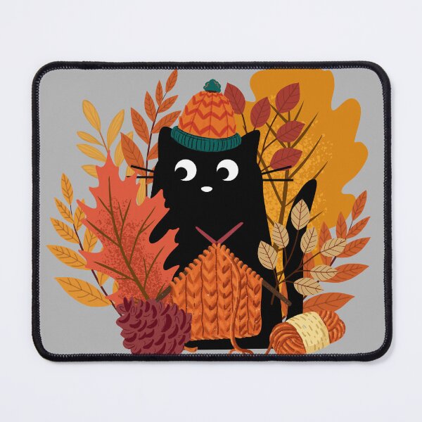 Item preview, Fall leaves cat knitting designed and sold by InkRiot Studios.