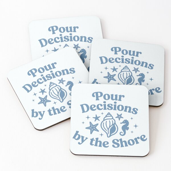 Item preview, Pour Decisions by the Shore - Funny Beach Drinking Gift for Women, Girls Trip Bachelorette Party Summer Vacation Coastal Nautical Seahorse Conch Shell Tee designed and sold by Covent Vaughn.