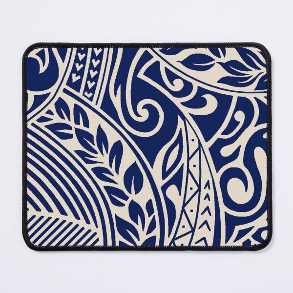 Item preview, Navy Blue Polynesian Tribal Tattoo Seamless Pattern designed and sold by LYAN-STORE.